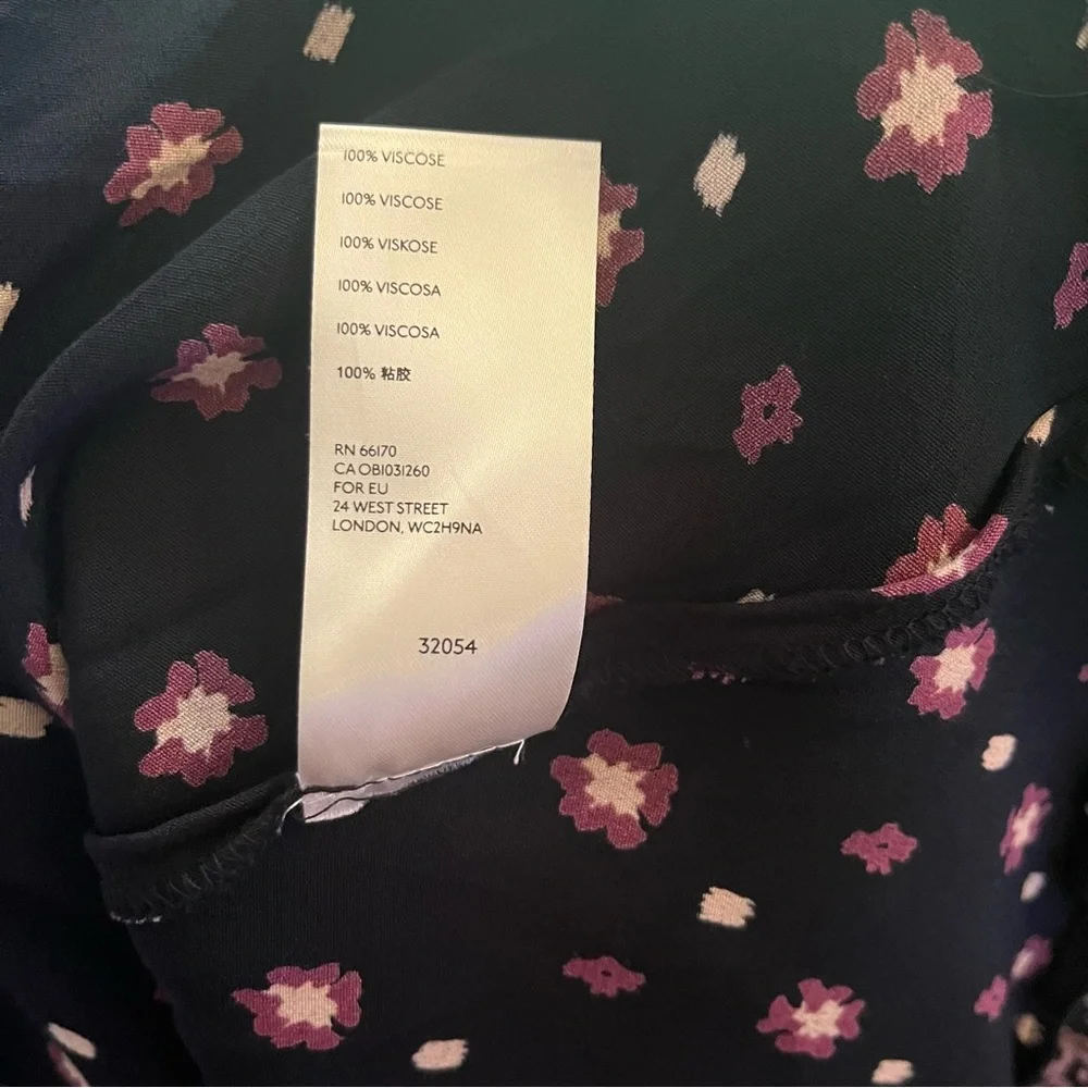 Free People Calico Skies Long‎ Sleeve Flowy Button Up Ruffle Dress Size Medium